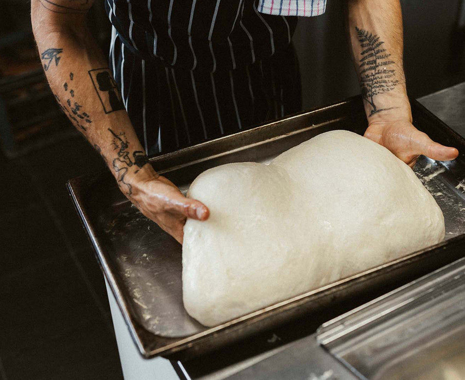 focaccia making in progress